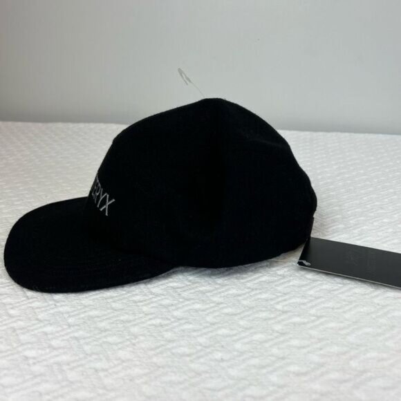 NEW Arc'teryx Wool Calidum 5 Panel Cap Hat Black Heather Logo One Size Unisex - Picture 4 of 11
